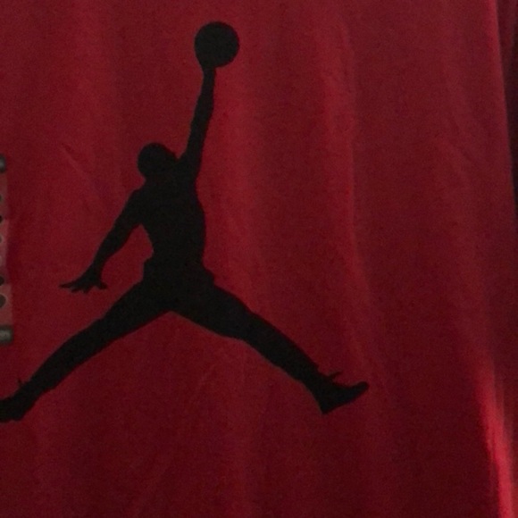 NWT Air Jordan red tshirt w/ jumpman in black - Picture 2 of 3